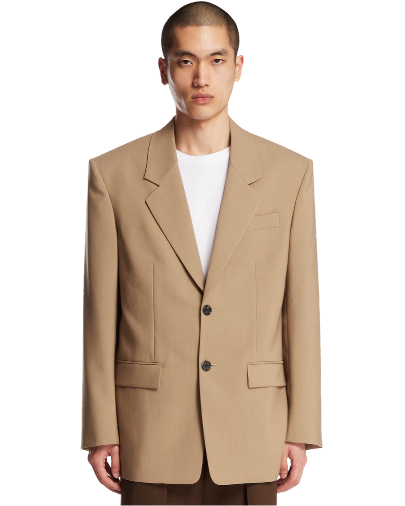 Beige Wool And Mohair Canvas Jacket Saint laurent оригінал – Купити в Україні