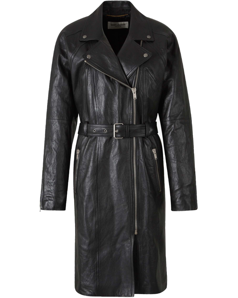 Biker Leather Trench Coat Saint laurent оригінал – Купити в Україні