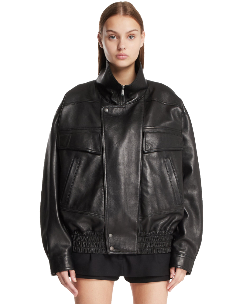 Оригінальна Black Leather Bomber Saint laurent