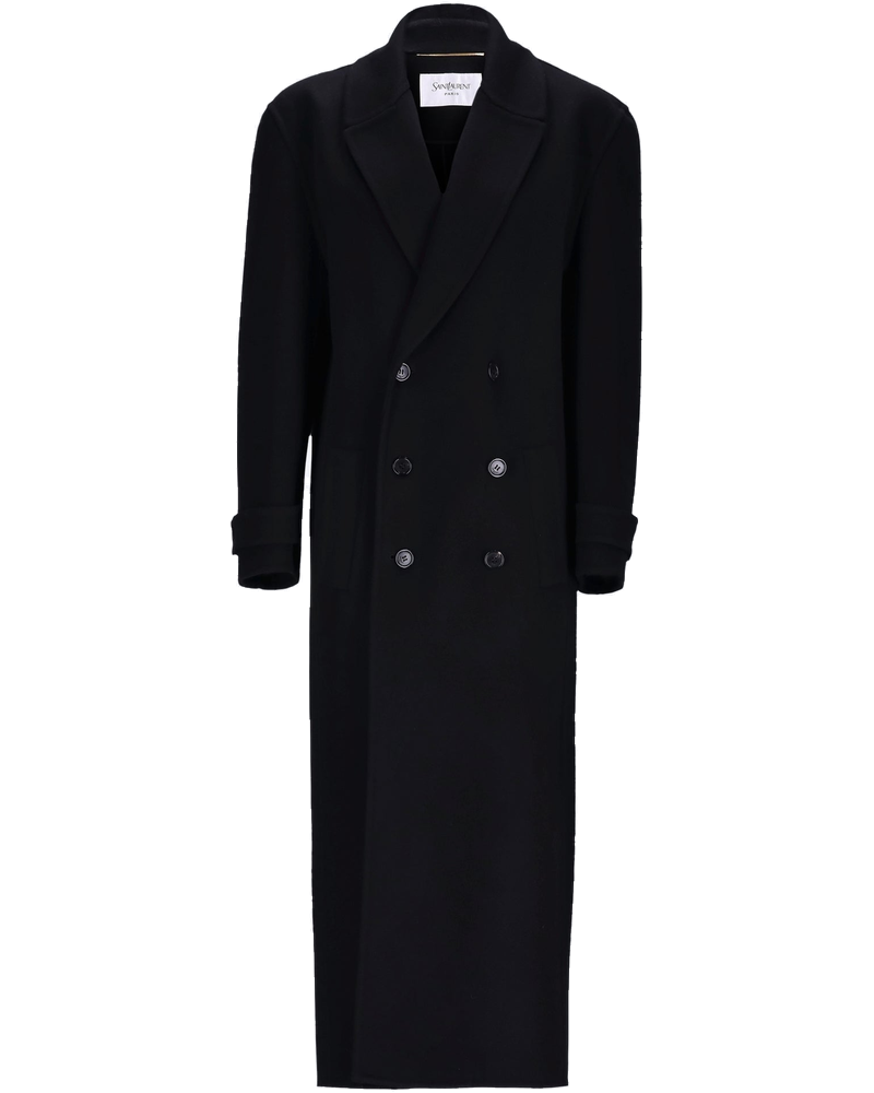 Brushed Cashmere Wool Long Coat Saint laurent оригінал – Купити в Україні