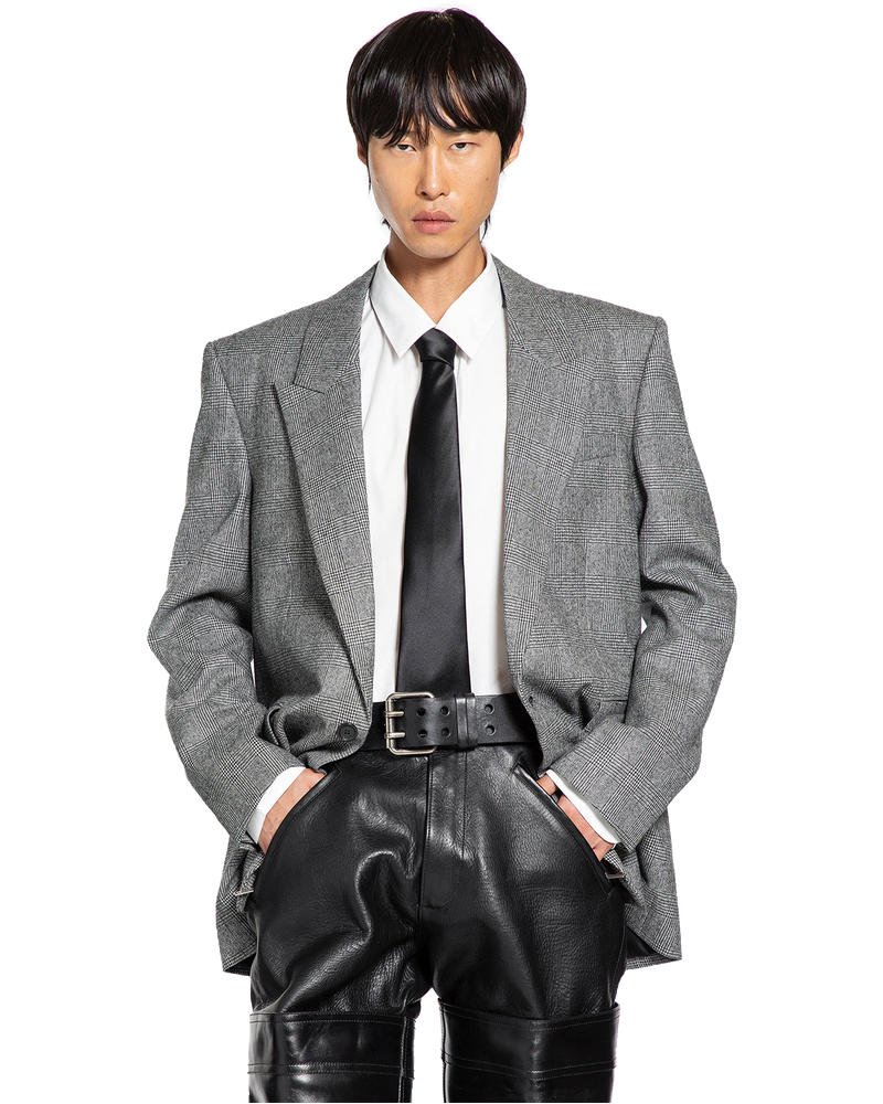 Blazer In Prince Of Wales Wool Flannel Saint laurent – Гарантія оригінальності