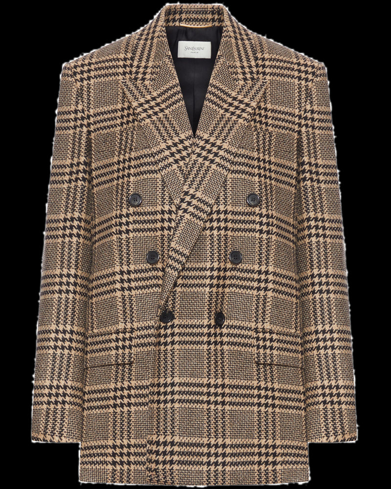 BG_REMOVED_CATALOG_PRINCE OF WALES SILK AND CASHMERE JACKET - SAINT LAURENT