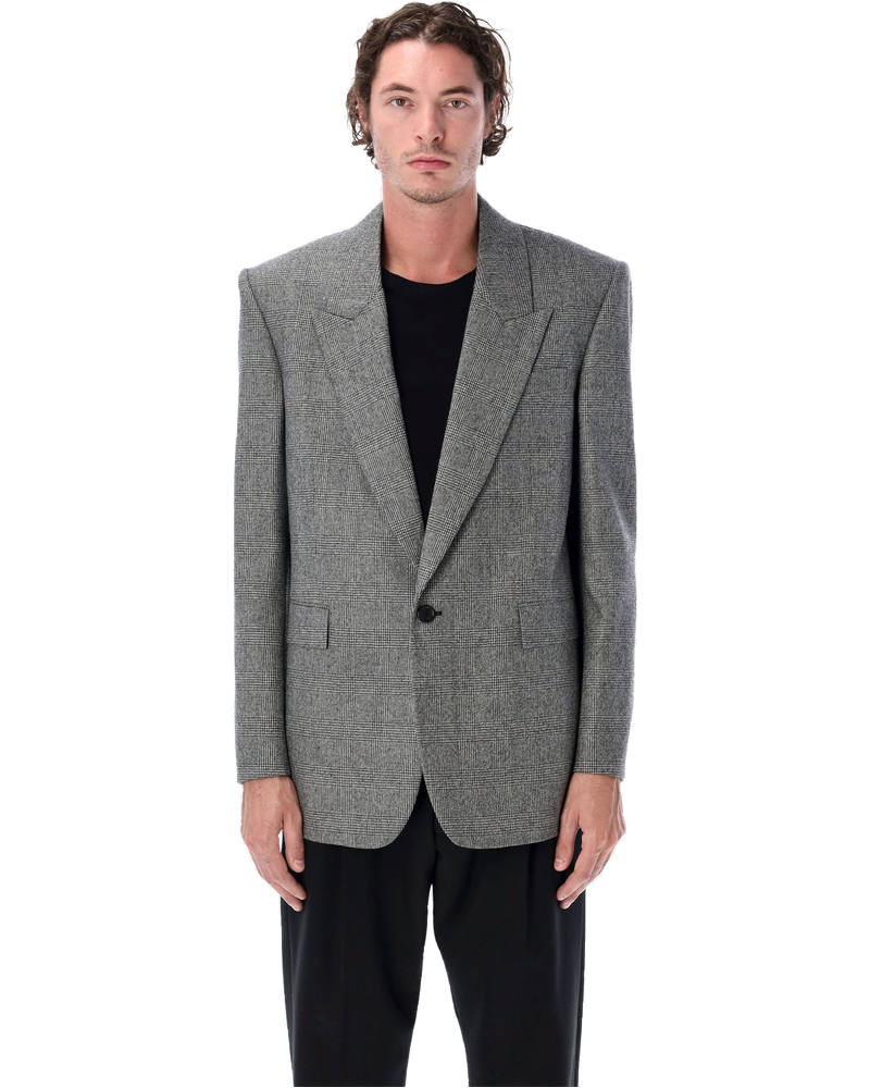 Prince Of Wales Wool Single Breasted Blazer Saint laurent – Гарантія оригінальності