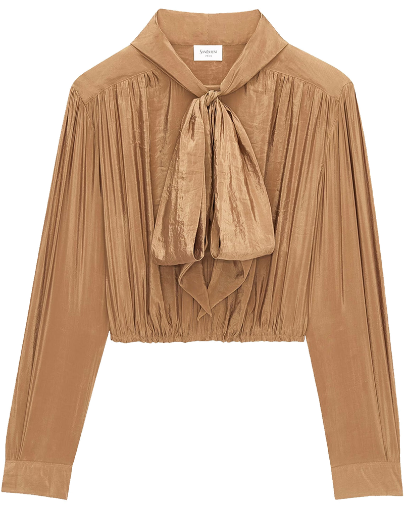 Blusa Con Collo Lavallière In Taffettà Saint laurent – Гарантія оригінальності
