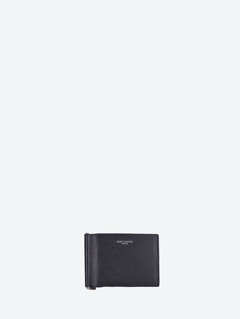 Paris Grained Matt Calfskin Money Clip Wallet Saint laurent – Гарантія оригінальності – боковий вид
