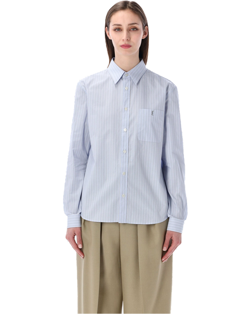 Cassandre Striped Cotton Shirt Saint laurent оригінал – Купити в Україні