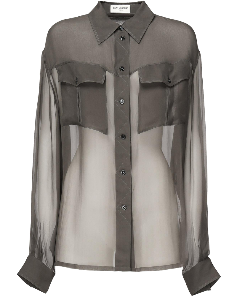 Camicia In Chiffon Trasparente Saint laurent оригінал – Купити в Україні