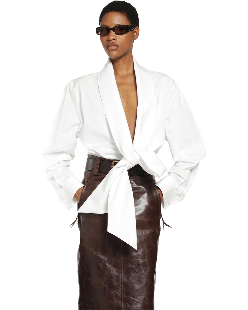 Lavallière Shirt In Cotton Poplin Saint laurent оригінал – Купити в Україні