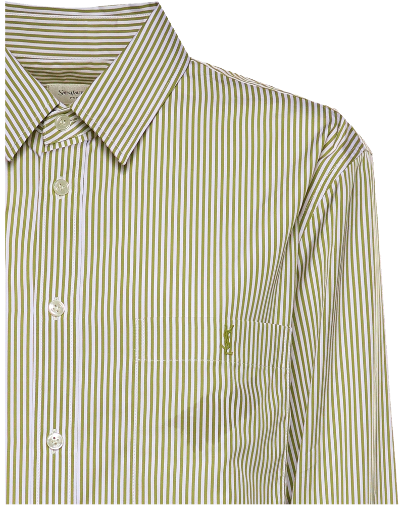 Оригінальна Camicia Cassandre In Cotone A Righe Saint laurent