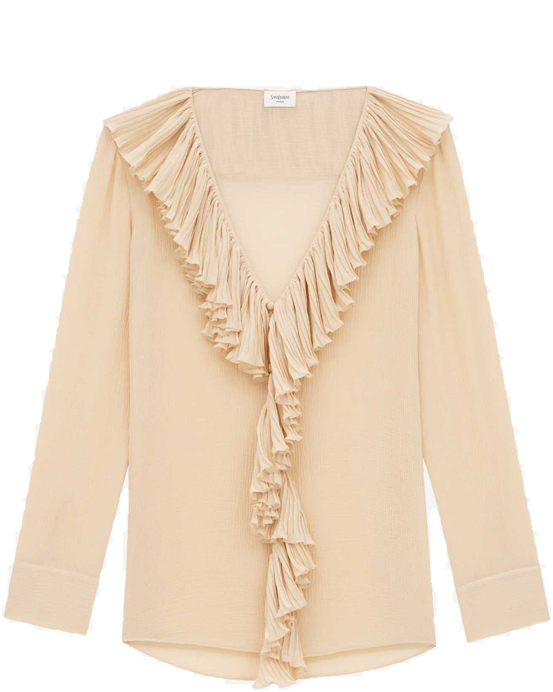 Crepe Ruffle Blouse Saint laurent – Гарантія оригінальності
