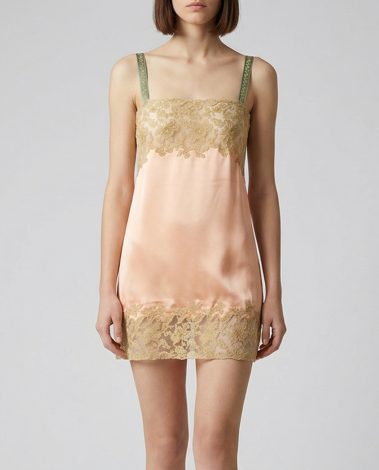 Laced Slip Dress In Silk Satin Saint laurent – Гарантія оригінальності – вид ззаду