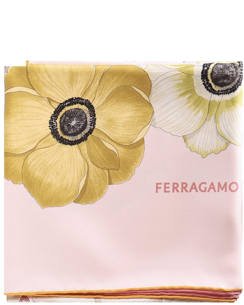 Оригінальна Foulard In Seta Stampa Anemone Salvatore ferragamo