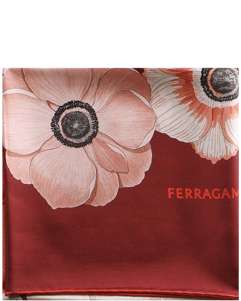 Оригінальна Foulard In Seta Stampa Anemone Salvatore ferragamo