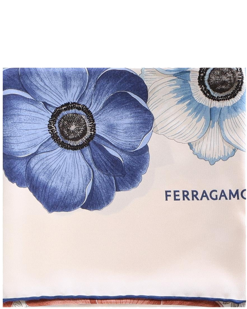 Оригінальна Foulard In Seta Stampa Anemone Salvatore ferragamo