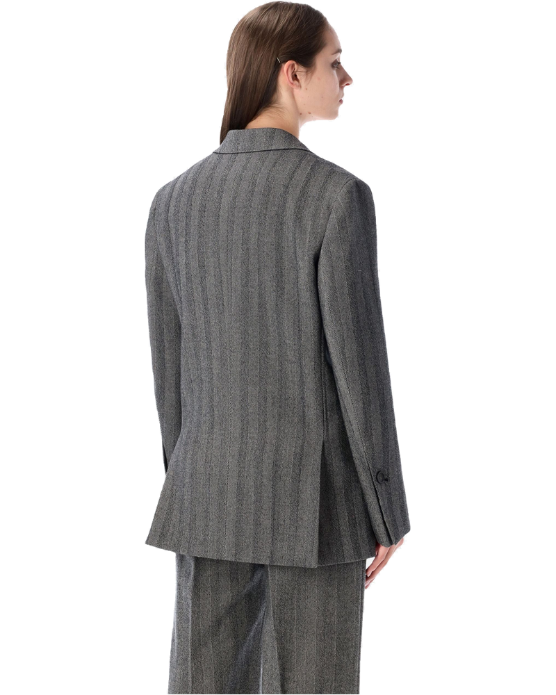 Оригінальна Oversized Double Breasted Chevron Wool Blazer Salvatore ferragamo