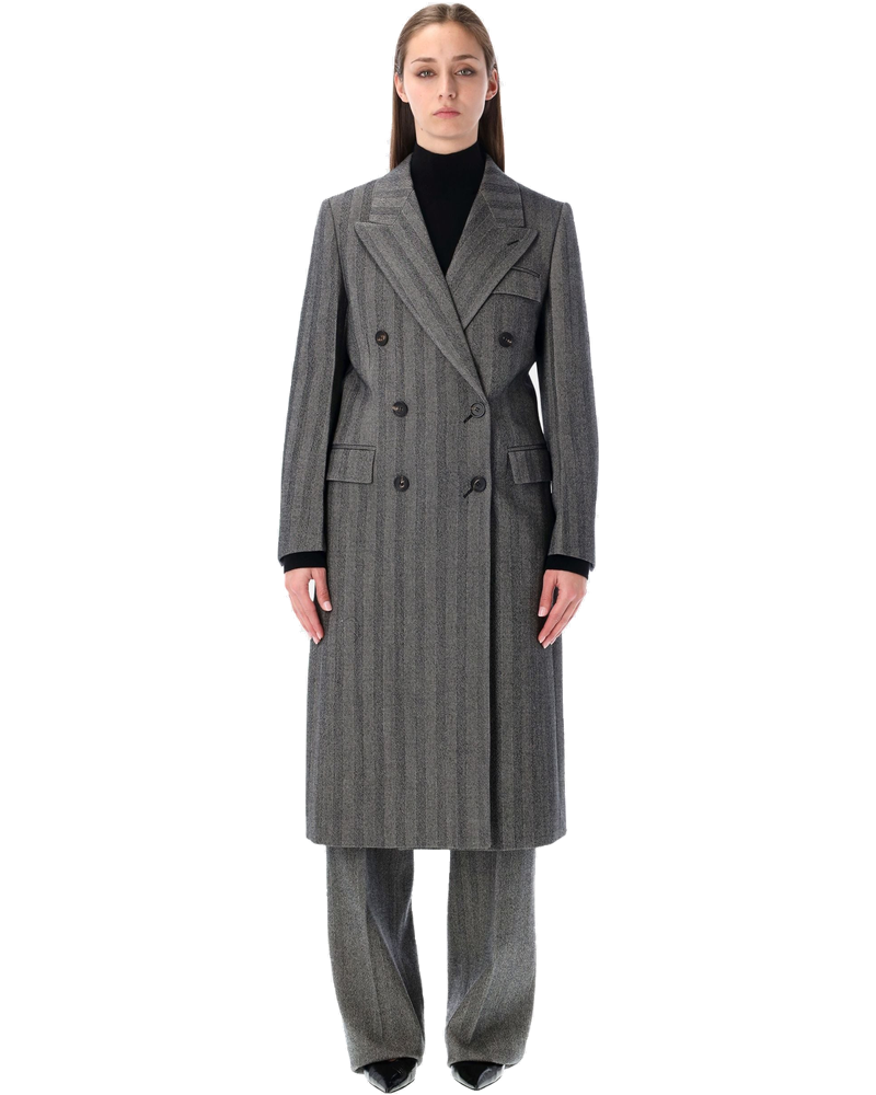 Oversized Double Breasted Chevron Wool Coat Salvatore ferragamo оригінал – Купити в Україні