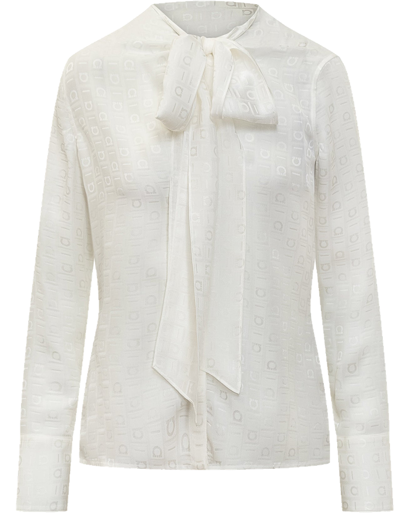 Оригінальна Silk Shirt With Logo Salvatore ferragamo