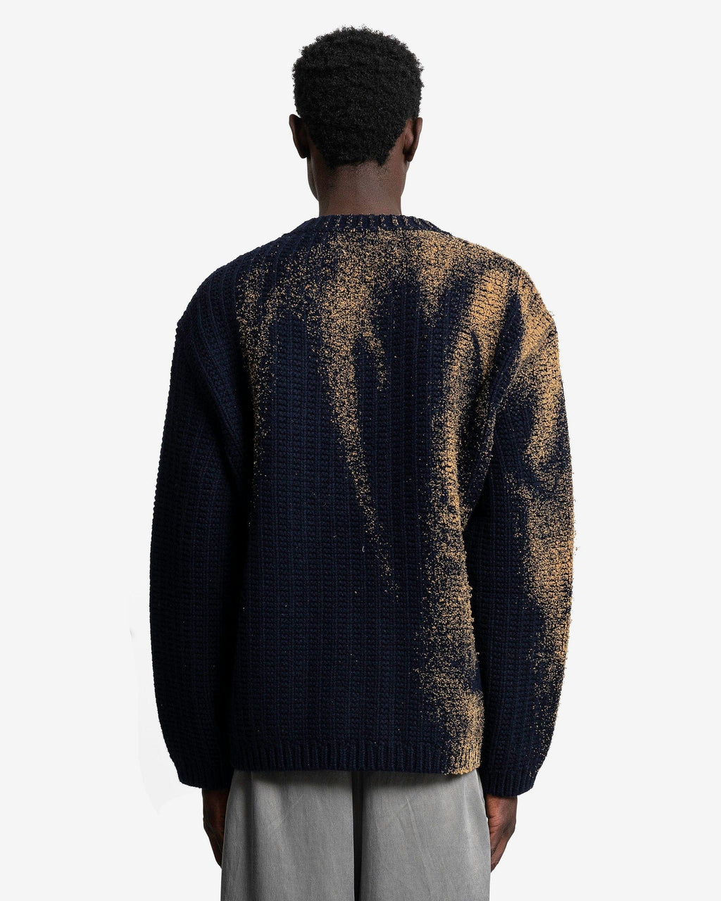 Оригінальна Sandstorm Flock Print Cardigan In Navy Maison margiela – детальний вид