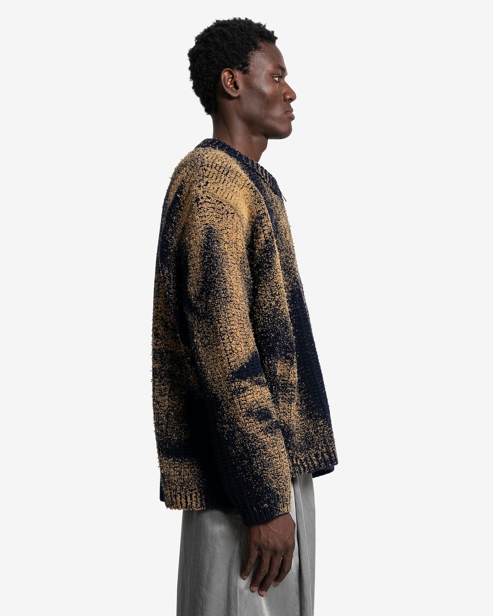 Оригінальна Sandstorm Flock Print Cardigan In Navy Maison margiela – вид ззаду