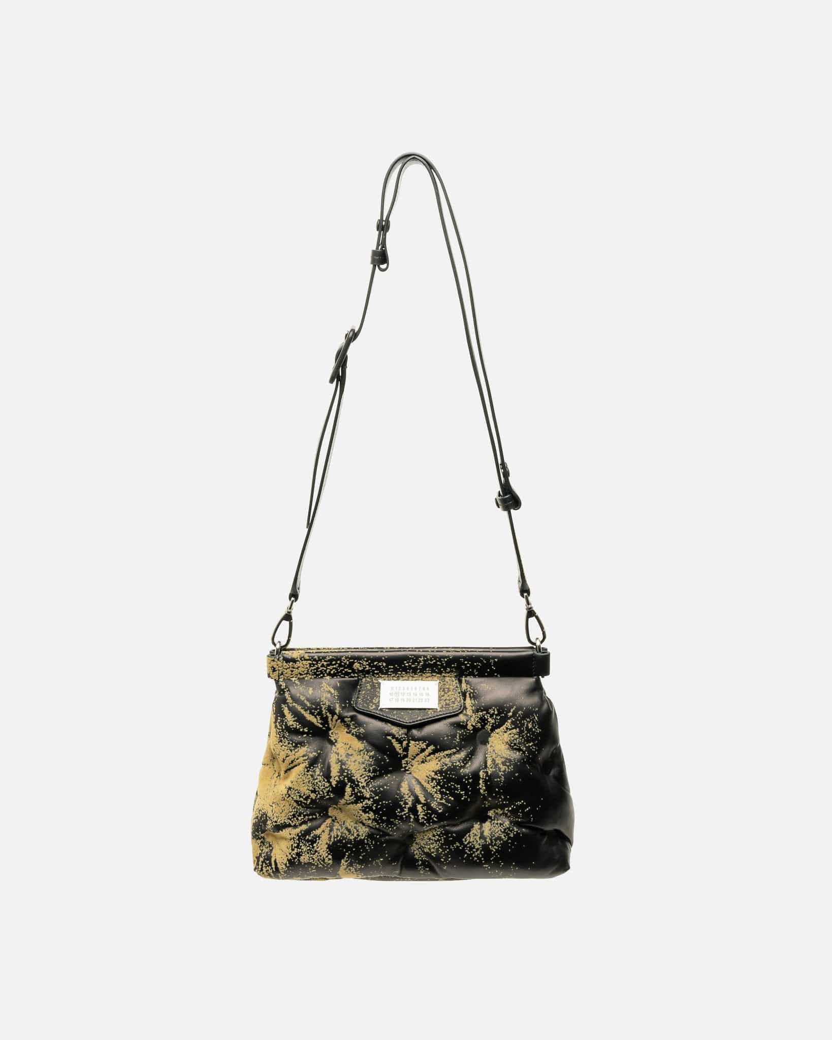 Оригінальна Sandstorm Flock Print Small Glam Slam Classique In Black Maison margiela – боковий вид