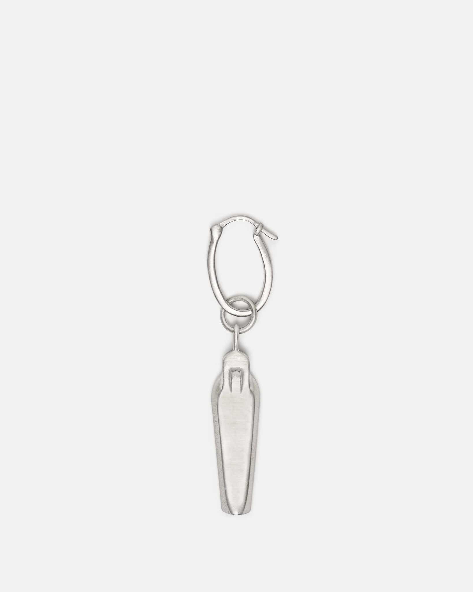 Sarcophagus Earring In Silver Rick owens – Гарантія оригінальності – боковий вид