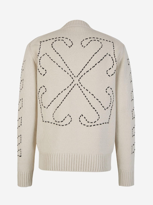 Arrow Knit Sweatshirt Off-white – Гарантія оригінальності – вид ззаду