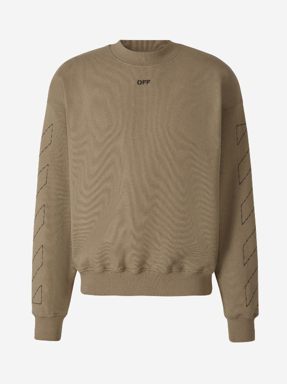 Printed Logo Sweatshirt Off-white – Гарантія оригінальності – боковий вид