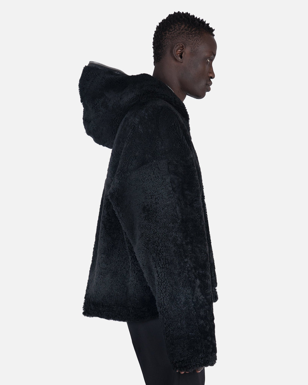Оригінальна Shearling Sealed Windbreaker In Black Rick owens – вид ззаду
