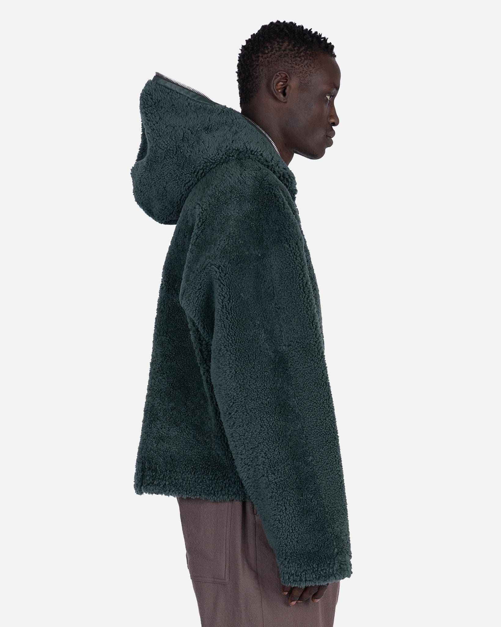 Оригінальна Shearling Sealed Windbreaker In Teal Rick owens – вид ззаду