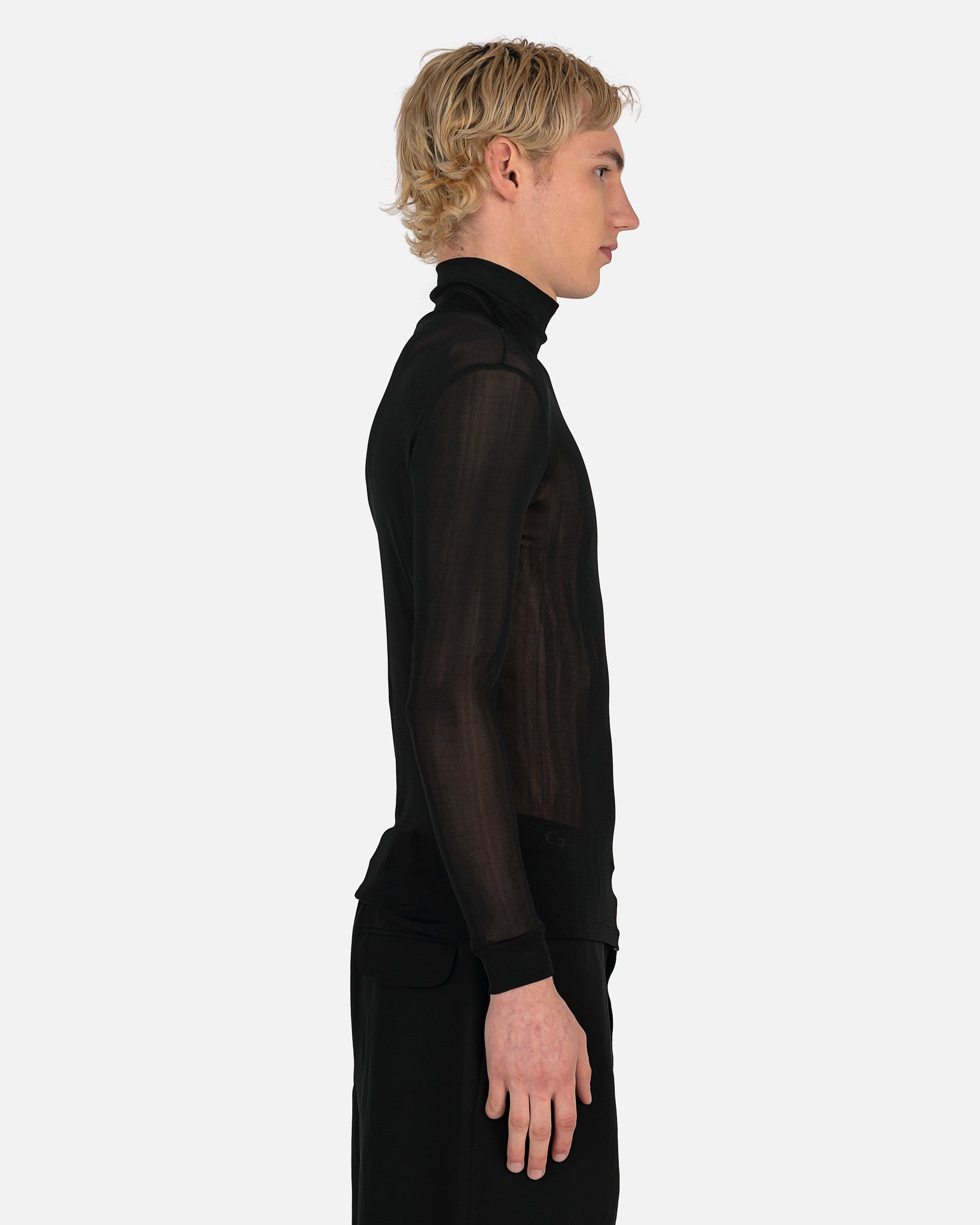 Sheer High Neck Top In Black Maison margiela оригінал – Купити в Україні – вид ззаду
