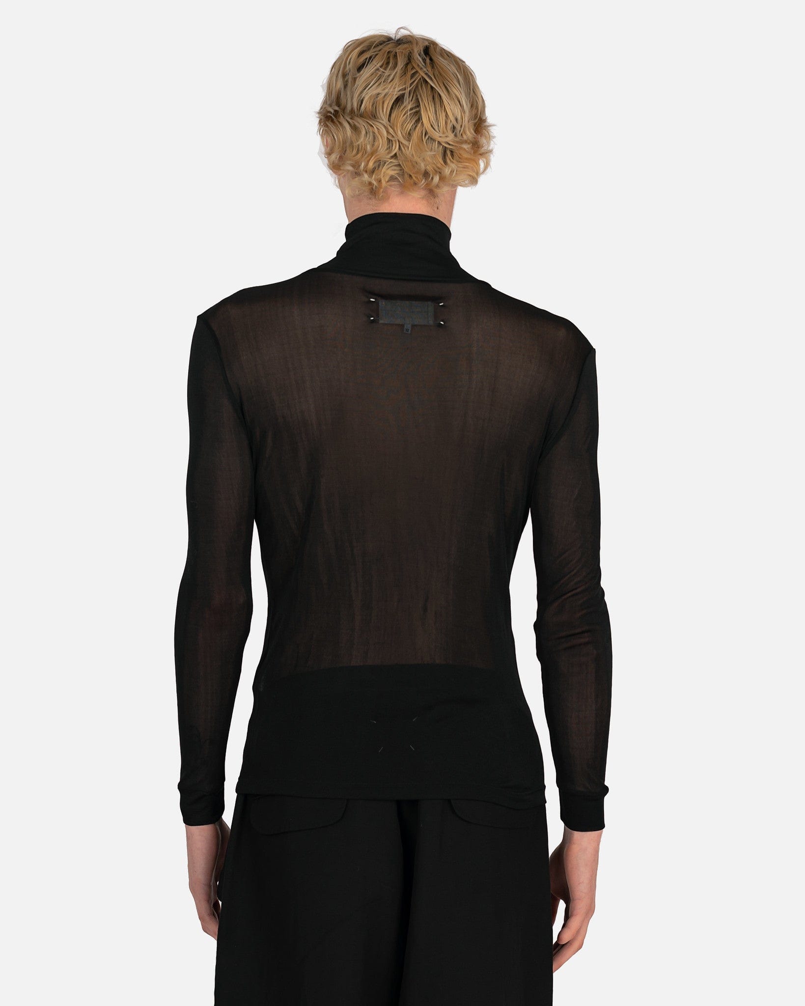 Sheer High Neck Top In Black Maison margiela оригінал – Купити в Україні – детальний вид