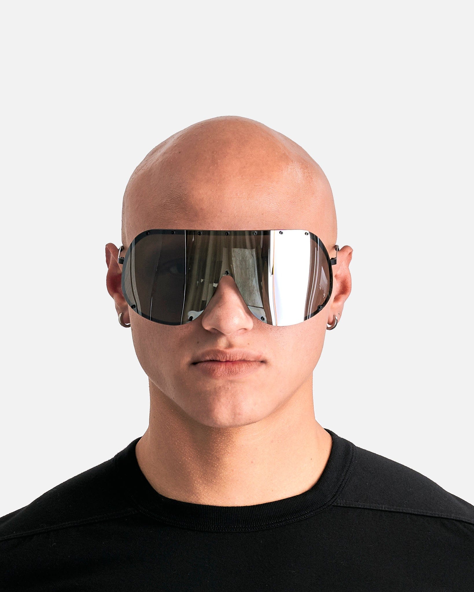 Оригінальна Shield Sunglasses In Black Rick owens – вид ззаду