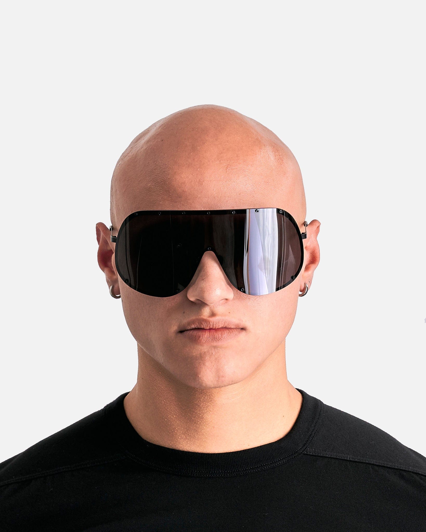 Оригінальна Shield Sunglasses In Black Rick owens – вид ззаду