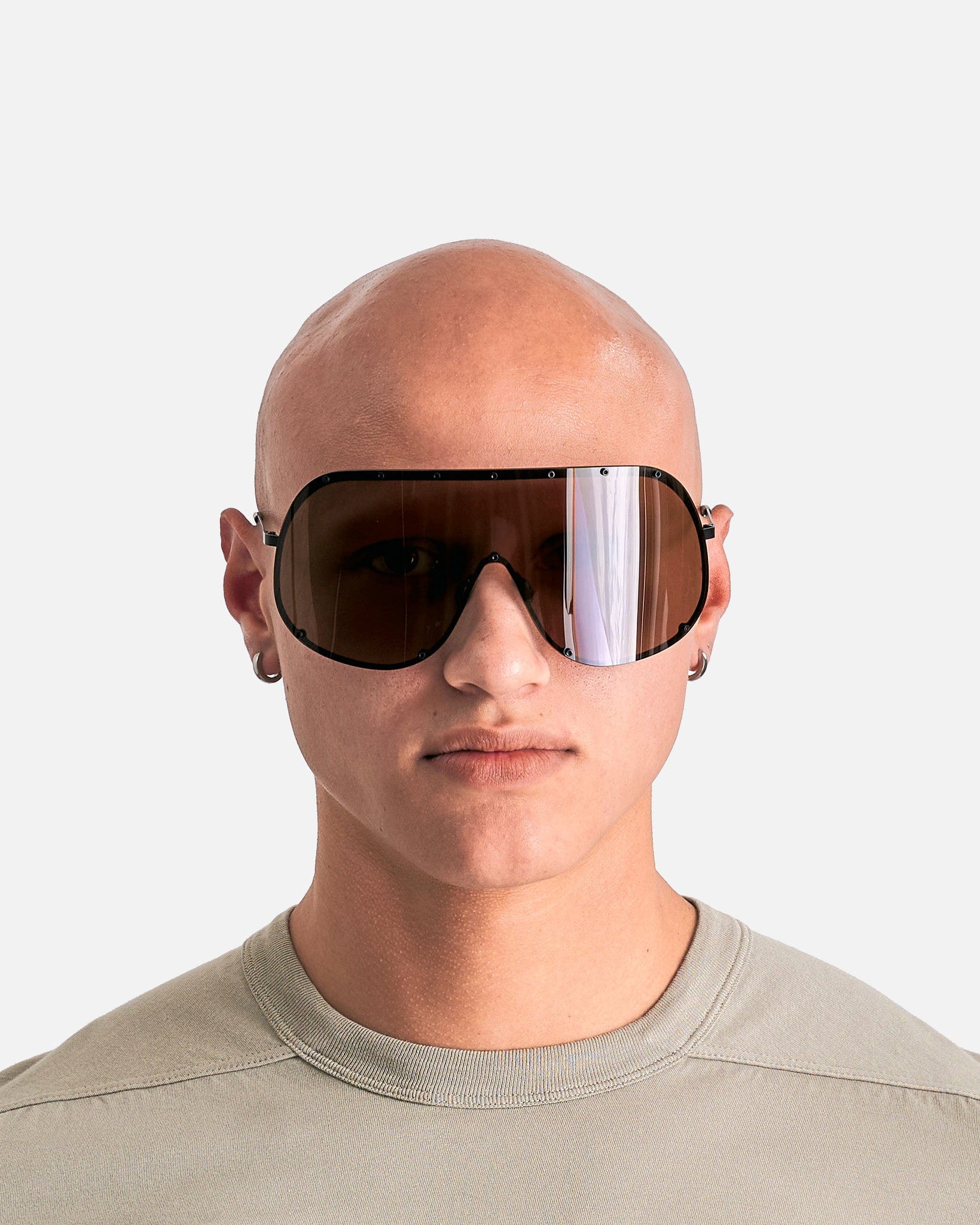 Оригінальна Shield Sunglasses In Black Rick owens – вид ззаду