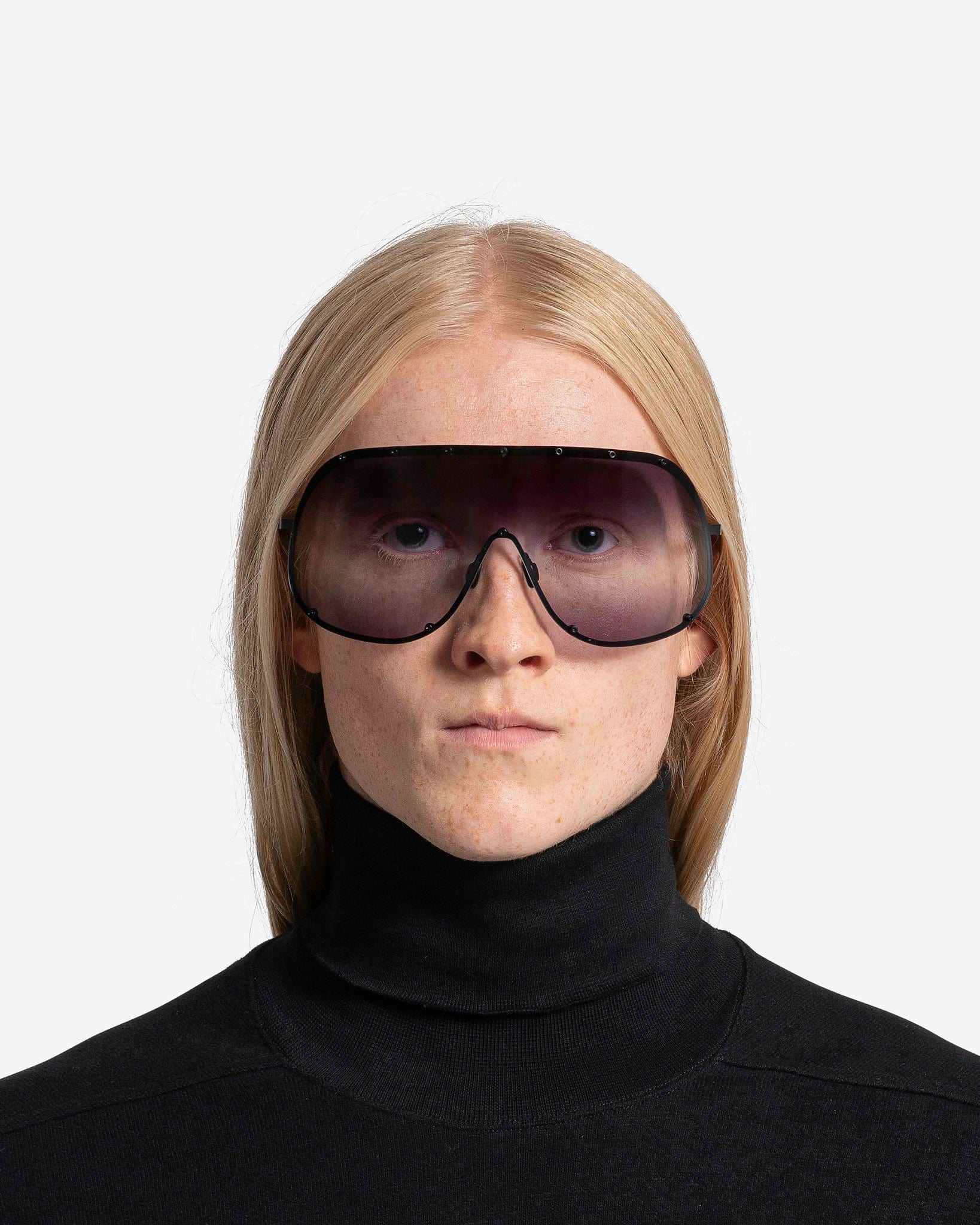 Shield Sunglasses In Black Temple Rick owens оригінал – Купити в Україні – боковий вид