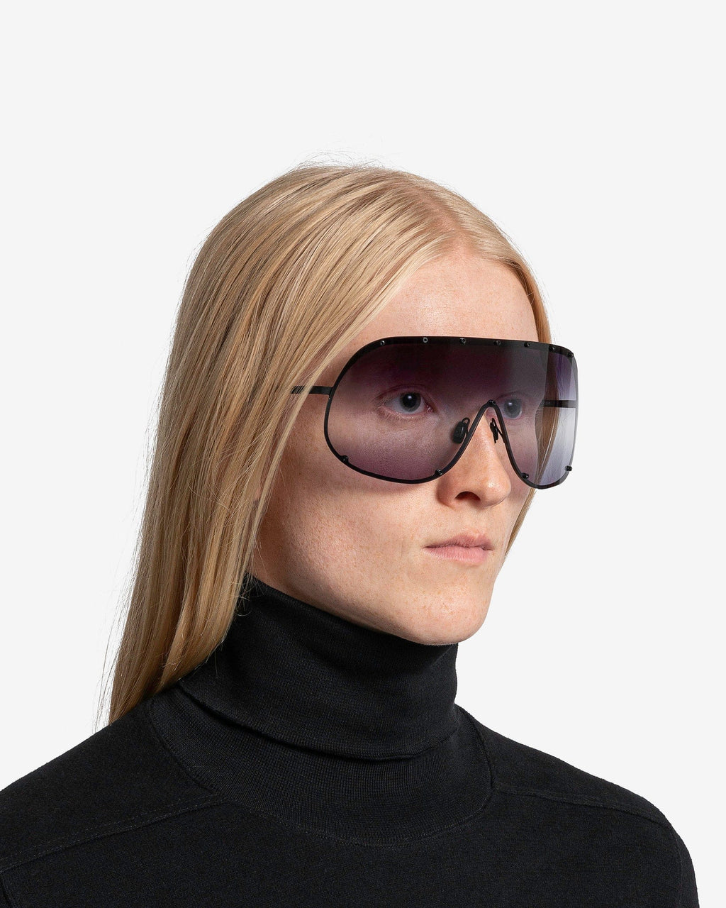 Shield Sunglasses In Black Temple Rick owens оригінал – Купити в Україні – вид ззаду