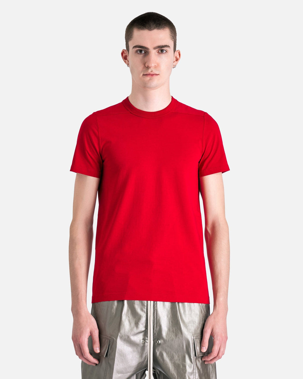 Оригінальна Short Level T-Shirt In Cardinal Red Rick owens – боковий вид