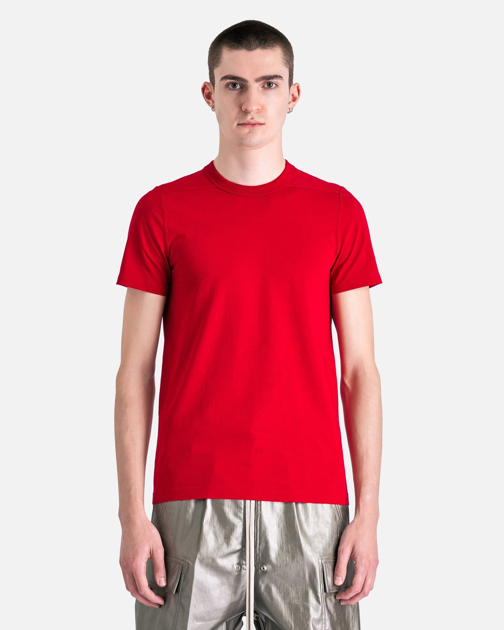 Оригінальна Short Level T-Shirt In Cardinal Red Rick owens – боковий вид