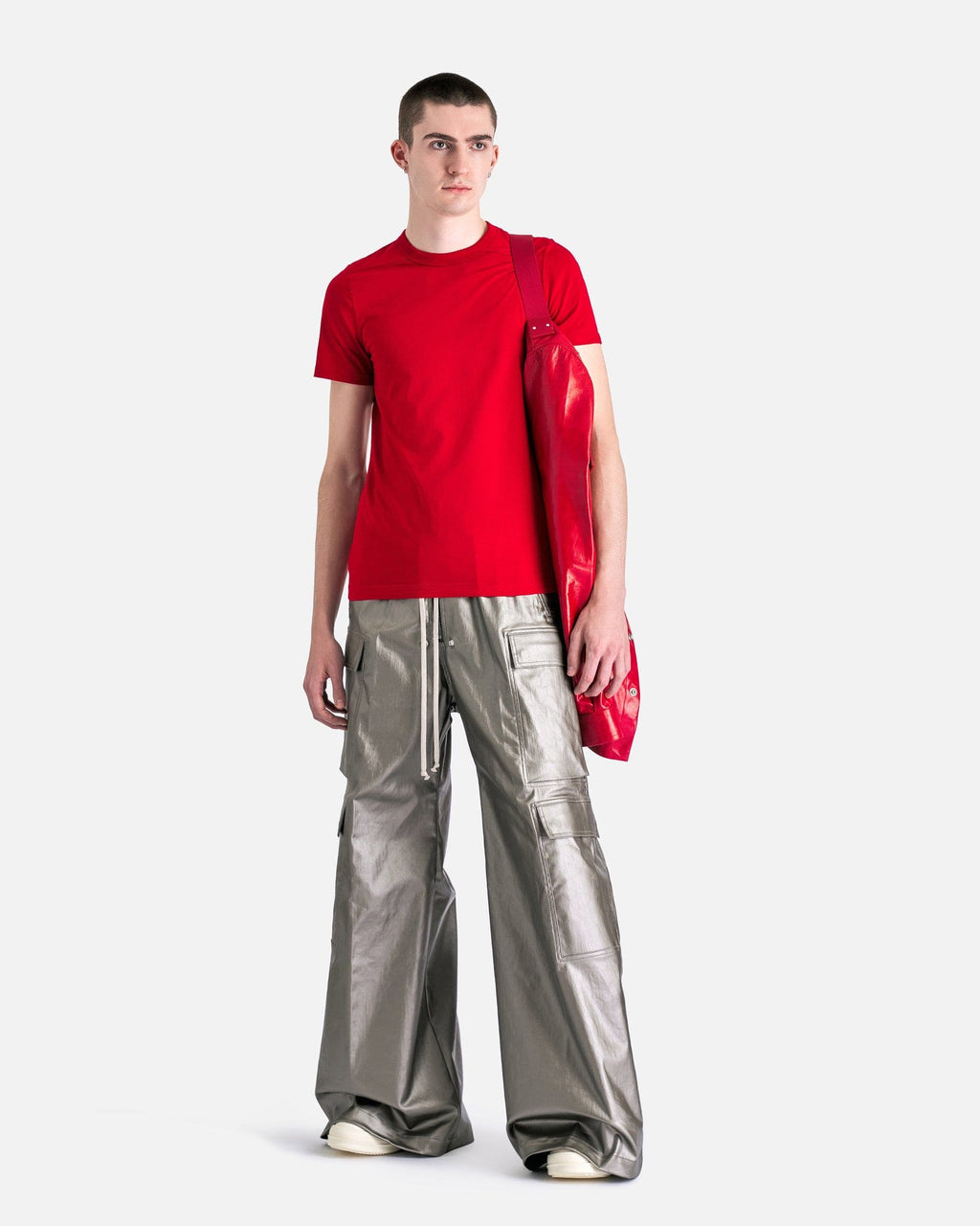 Оригінальна Short Level T-Shirt In Cardinal Red Rick owens – збільшений вид
