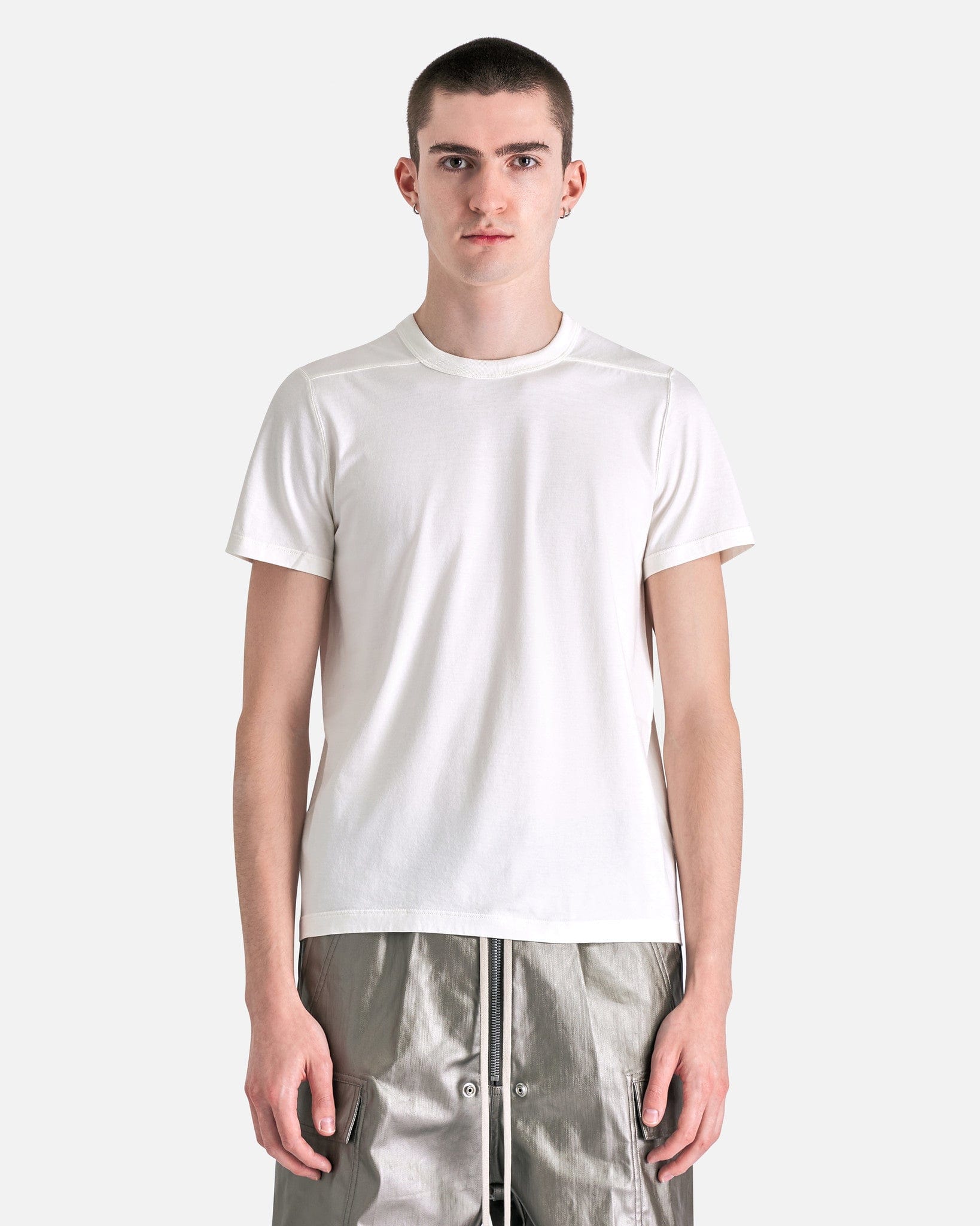 Short Level T-Shirt In Milk Rick owens – Гарантія оригінальності – боковий вид