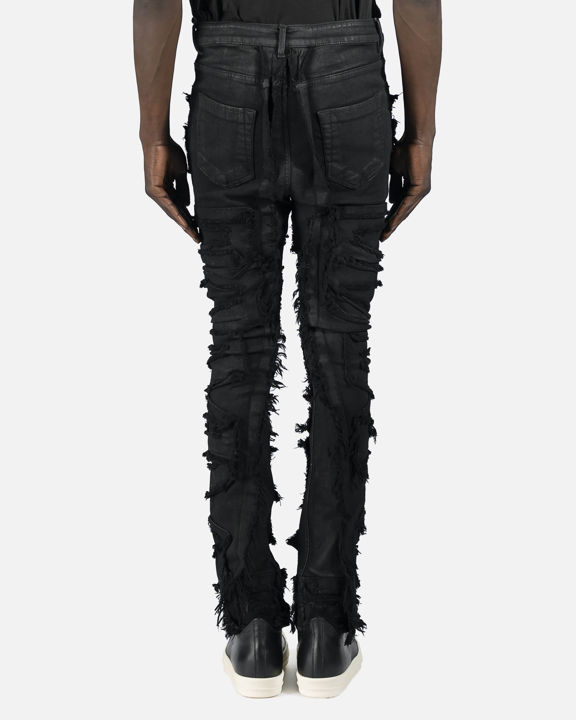 Slashed Detroit Cut Denim In Black Rick owens оригінал – Купити в Україні – збільшений вид