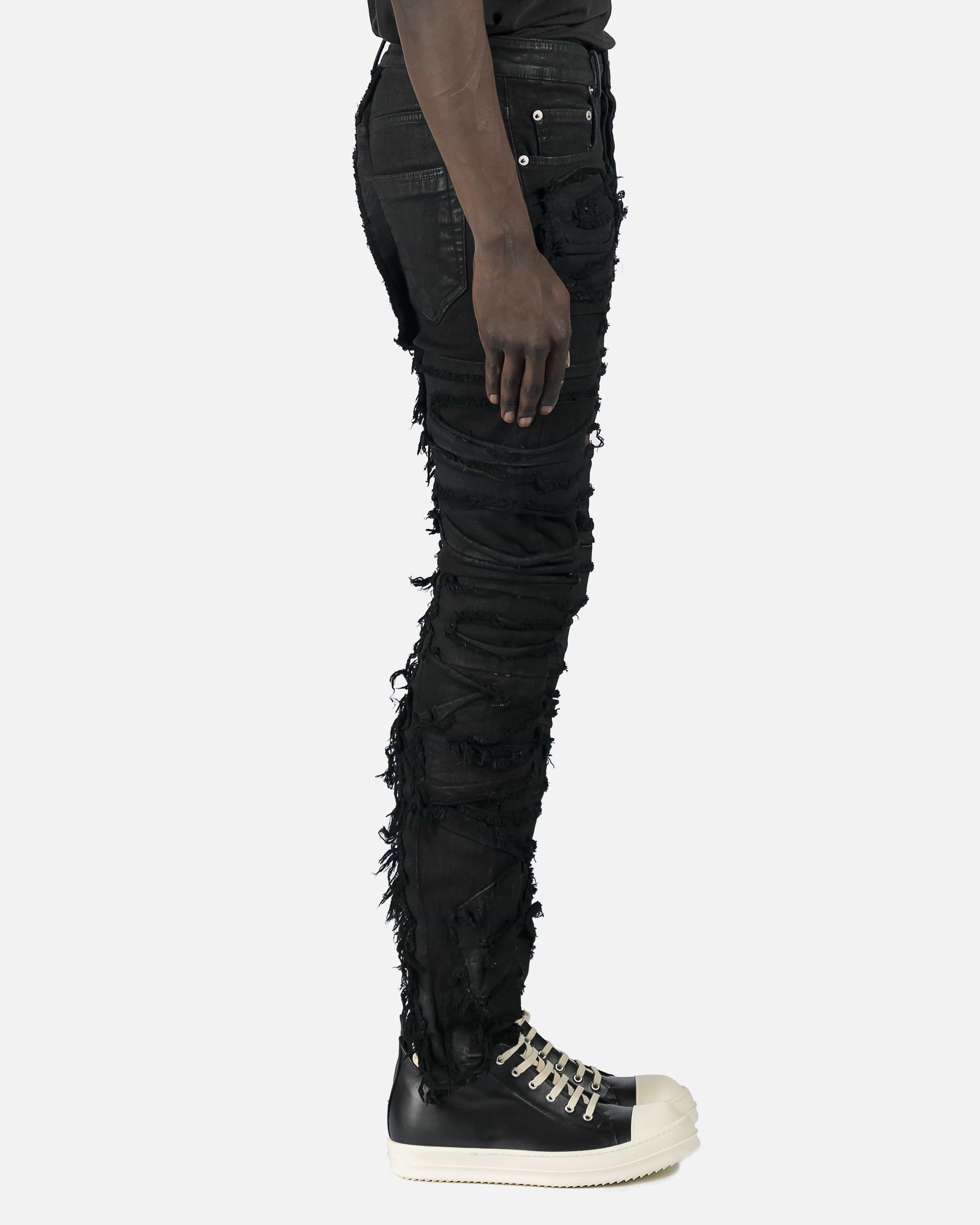 Slashed Detroit Cut Denim In Black Rick owens оригінал – Купити в Україні – детальний вид
