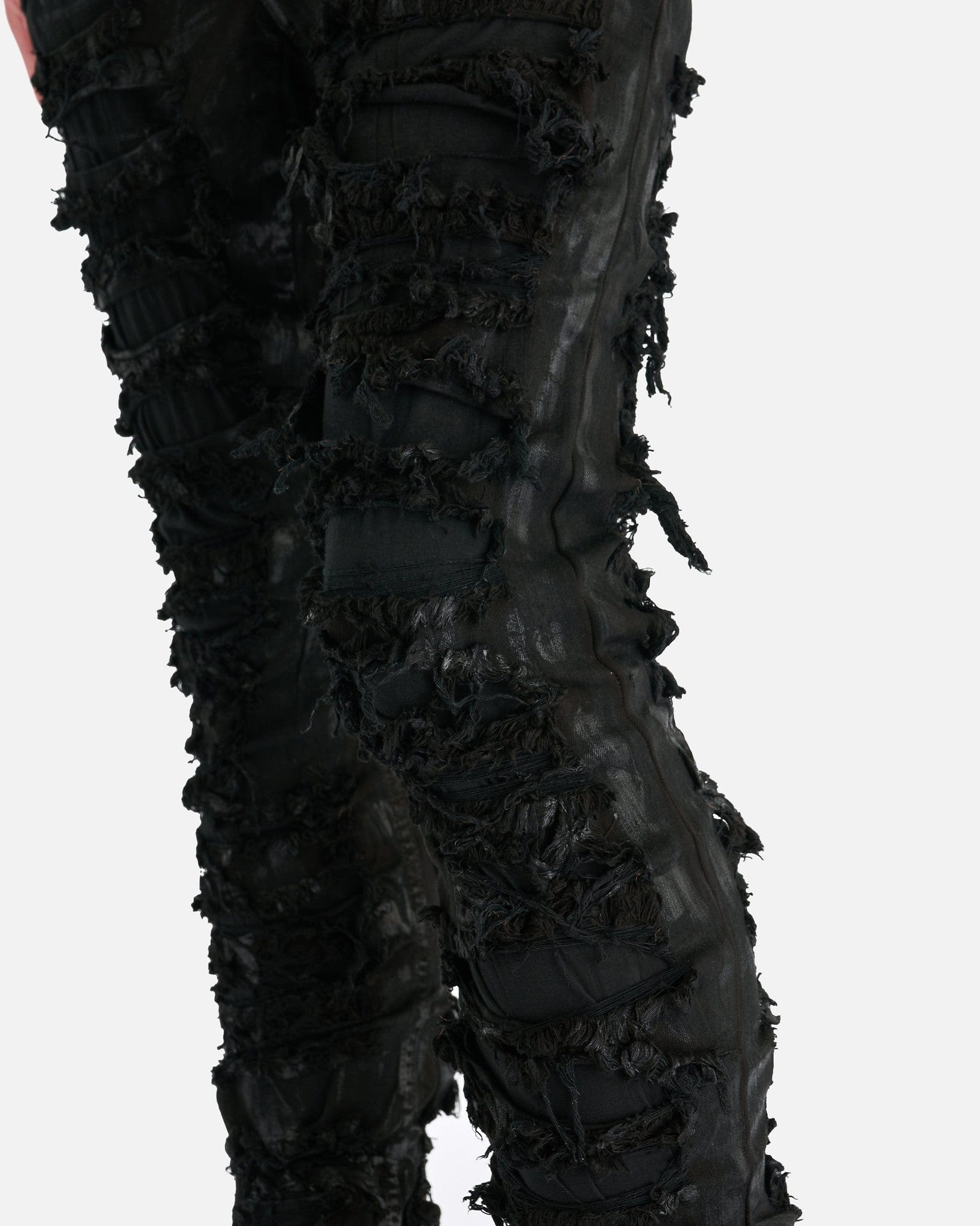 Slashed Detroit Cut Denim In Black Rick owens оригінал – Купити в Україні – збільшений вид