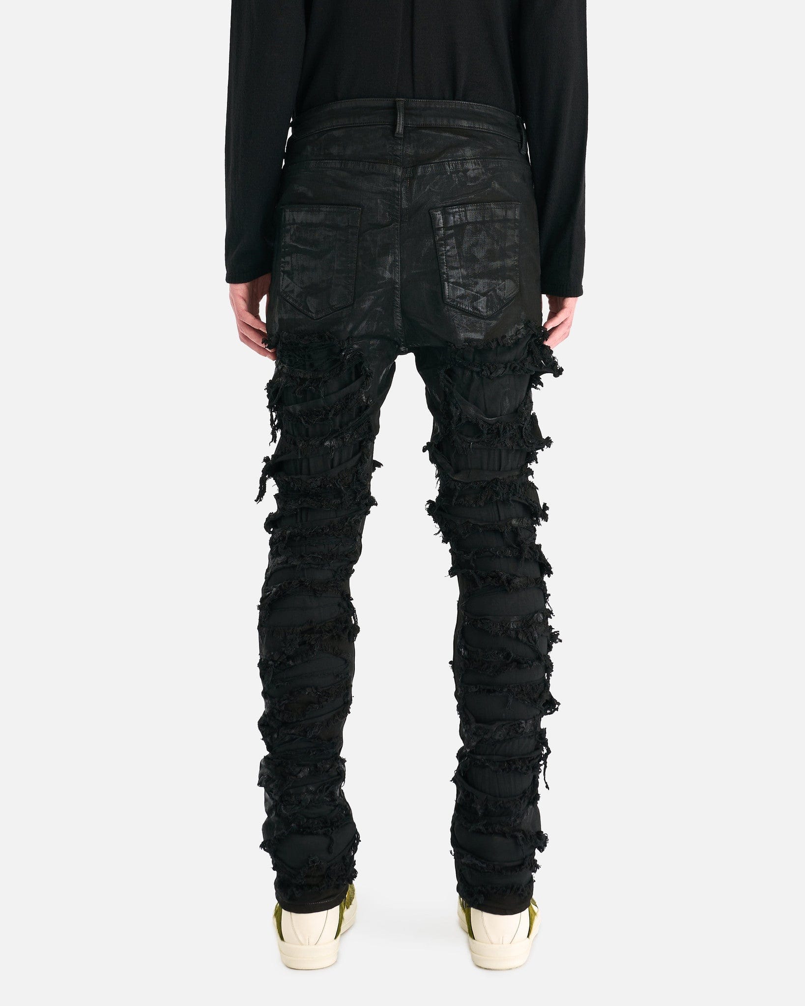 Slashed Detroit Cut Denim In Black Rick owens оригінал – Купити в Україні – детальний вид
