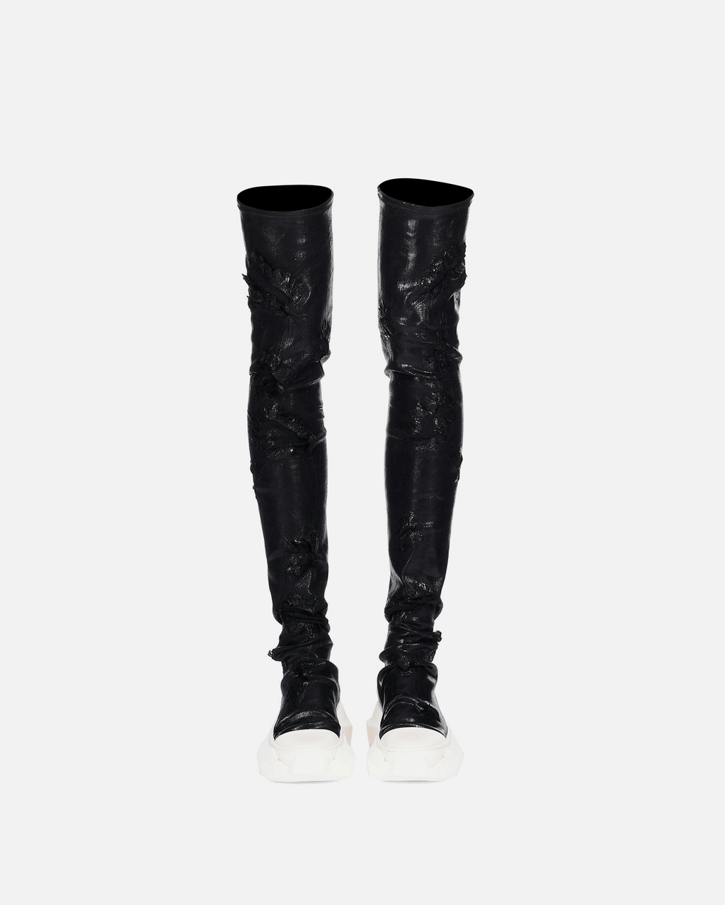 Slashed Foil Abstract Sock Sneakers In Black Rick owens оригінал – Купити в Україні – вид ззаду