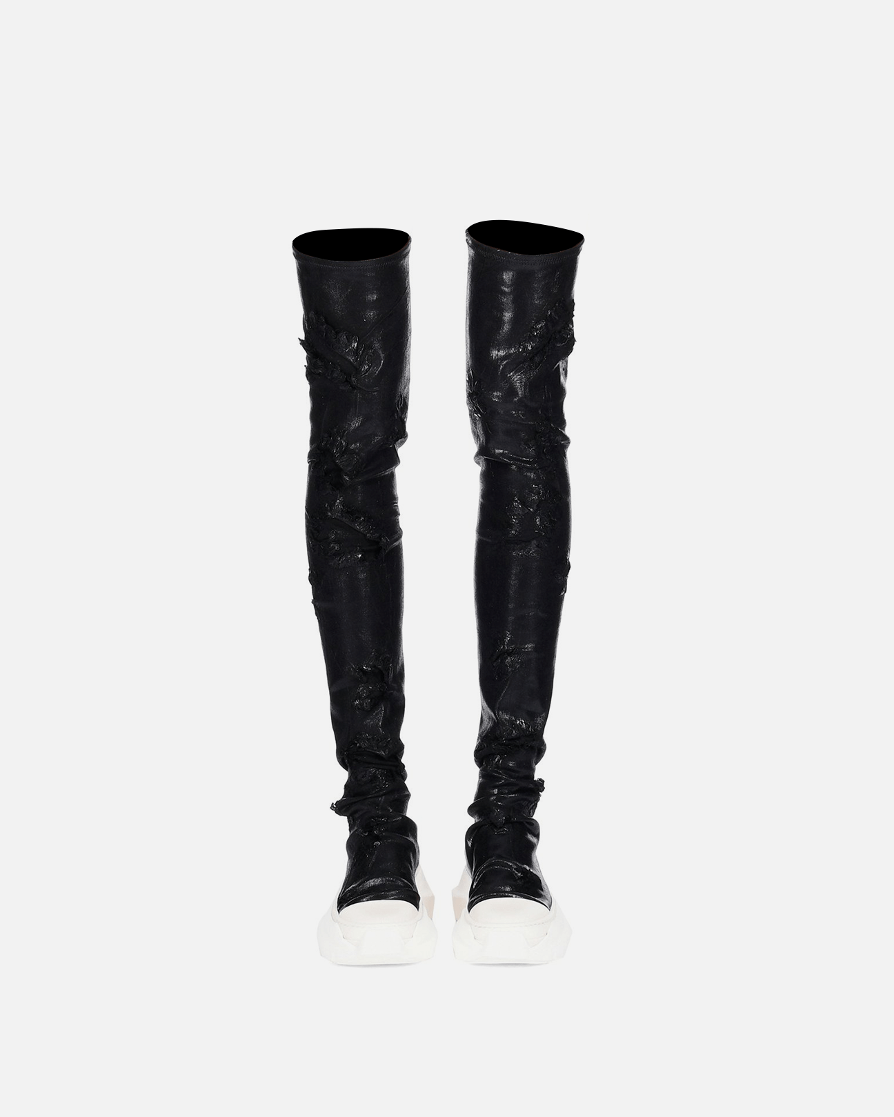 Slashed Foil Abstract Sock Sneakers In Black Rick owens оригінал – Купити в Україні – вид ззаду