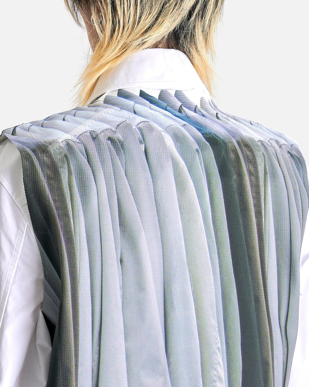 Sleeveless Superimposed Button-Up Shirt In Multi Comme des garcons оригінал – Купити в Україні – збільшений вид