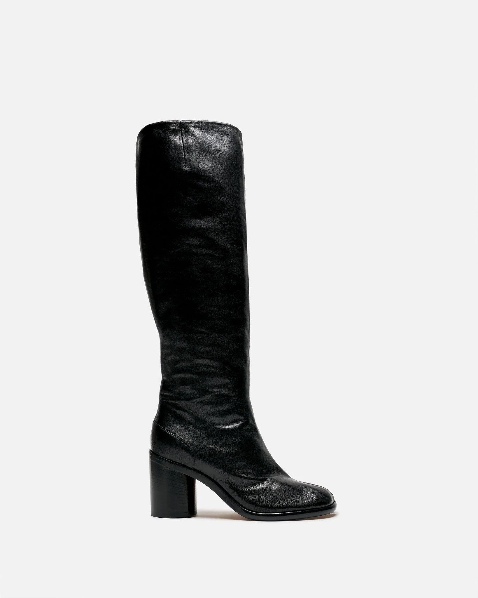 Soft Nappa Leather Tabi Knee-High Boots In Black Maison margiela оригінал – Купити в Україні – боковий вид