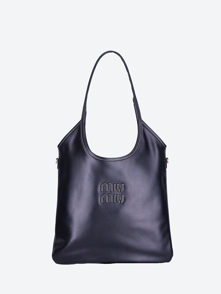 Оригінальна Leather Tote Bag Miu miu – боковий вид