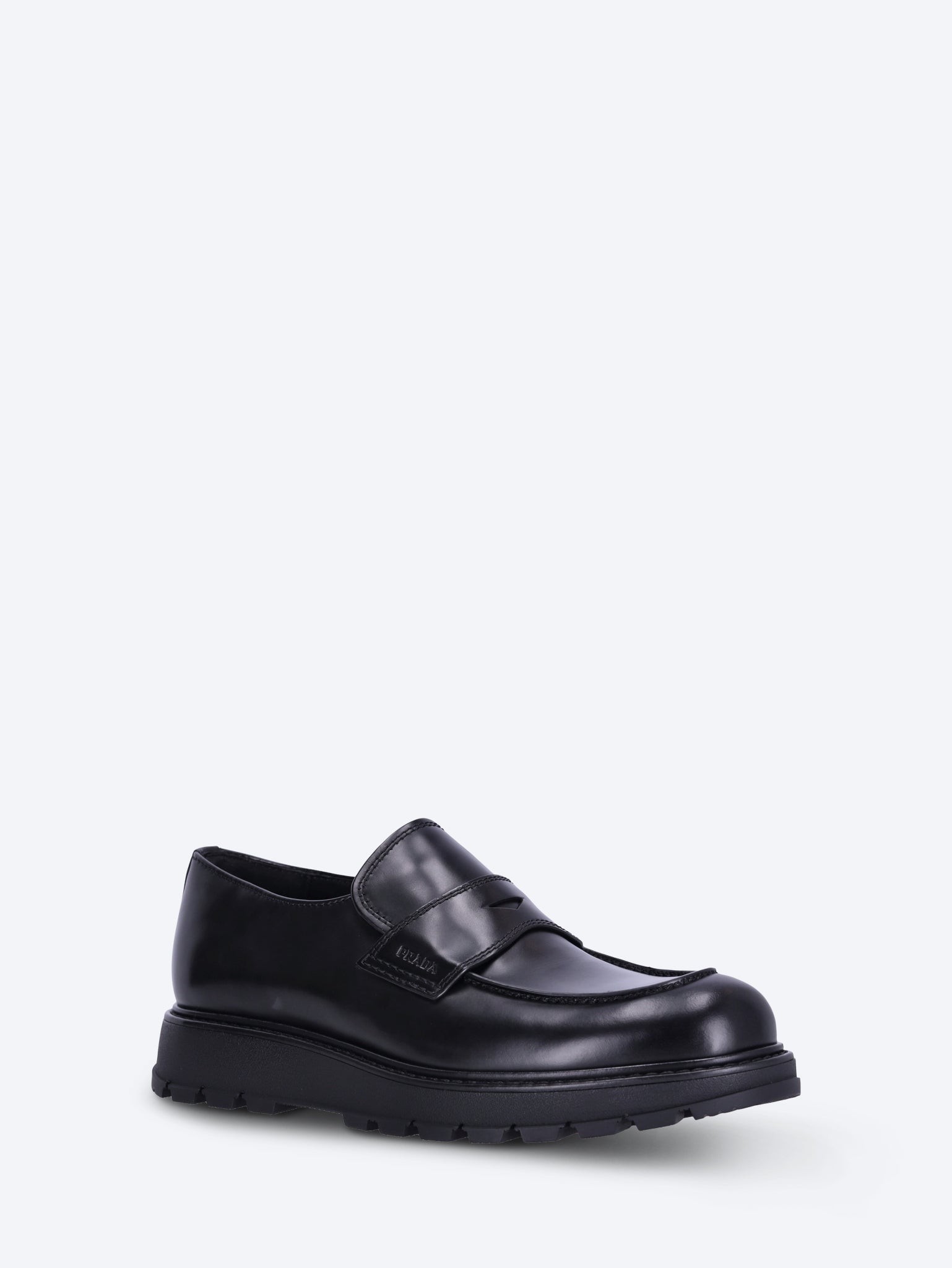 Оригінальна Spazzolato Rois Leather Loafers Sho Prada – вид ззаду
